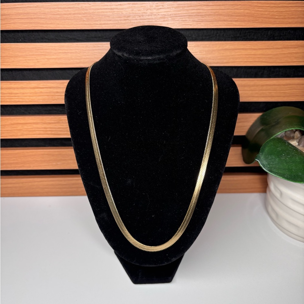 Classic Gold Herringbone Necklace - Women Jewelry